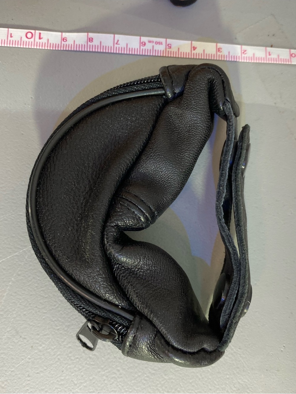 Black Pebbled Wrist Faux Leather Snap Coin Pouch